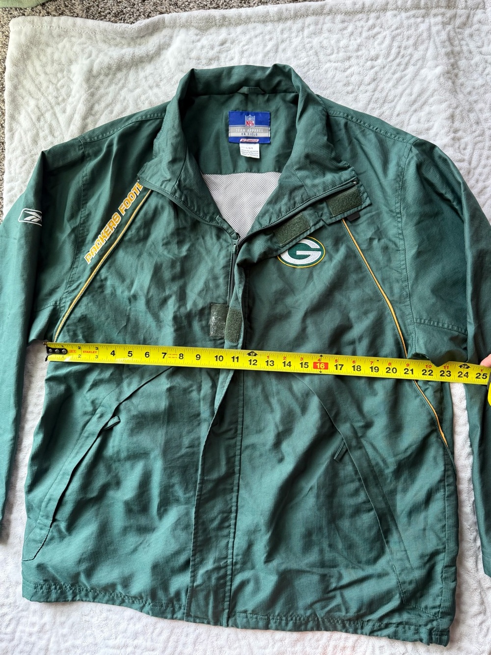 Reebok NFL Green Bay Packers On Field Windbreaker Full Zip Jacket Men’s Large - Picture 10 of 15